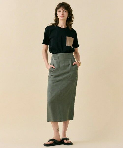 BEIGE, / ベイジ, カットソー | TORENIA / レザーポケットコットンクルーネックTシャツ | 詳細12