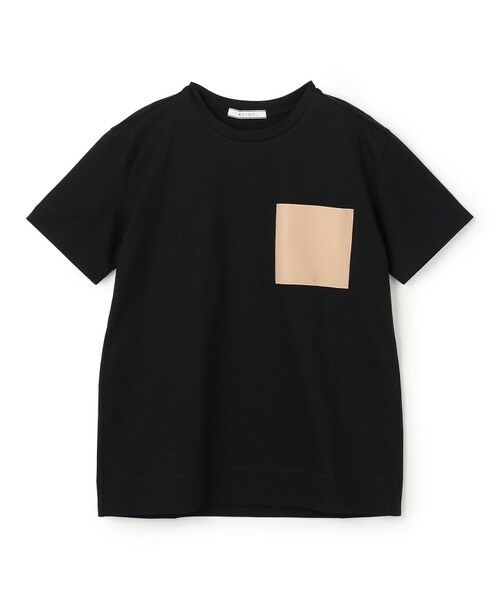 BEIGE, / ベイジ, カットソー | 【定番・再入荷】TORENIA / レザーポケットコットンクルーネックTシャツ | 詳細15