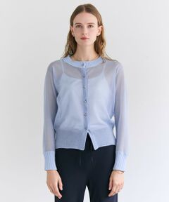 BEIGE, / ベイジ, ニット・セーター | PYRRHOT / シアーコンビ リブカーディガン