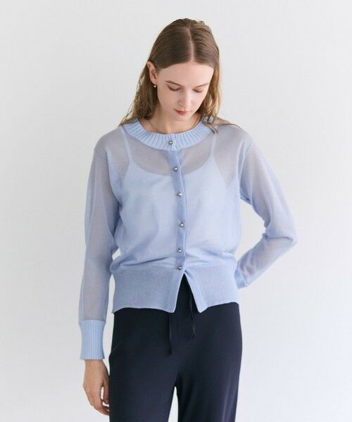 BEIGE, / ベイジ, ニット・セーター | PYRRHOT / シアーコンビ リブカーディガン | 詳細4