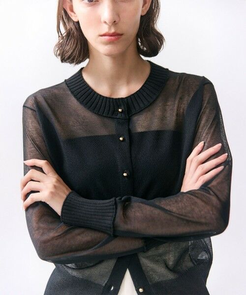 BEIGE, / ベイジ, ニット・セーター | PYRRHOT / シアーコンビ リブカーディガン | 詳細13