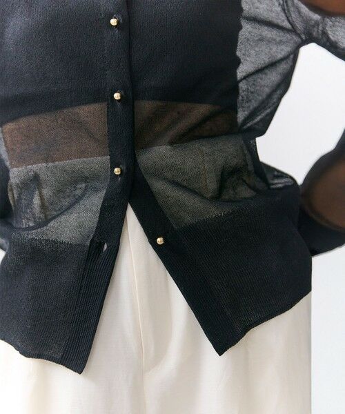 BEIGE, / ベイジ, ニット・セーター | PYRRHOT / シアーコンビ リブカーディガン | 詳細14