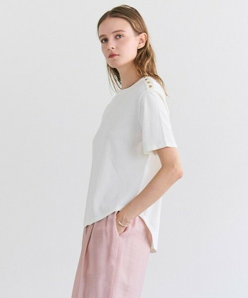 BEIGE, / ベイジ, ニット・セーター | NADIA / ストレッチ メタルボタンニット（Ecru）