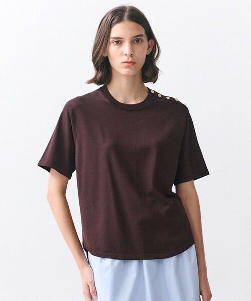 BEIGE, / ベイジ, ニット・セーター | NADIA / ストレッチ メタルボタンニット（Bordeaux）