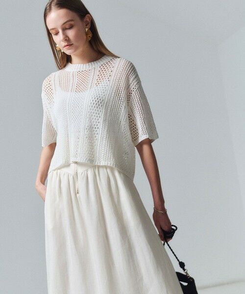 BEIGE, / ベイジ, ニット・セーター | ATACAM / パターンメッシュ ハーフニット | 詳細1