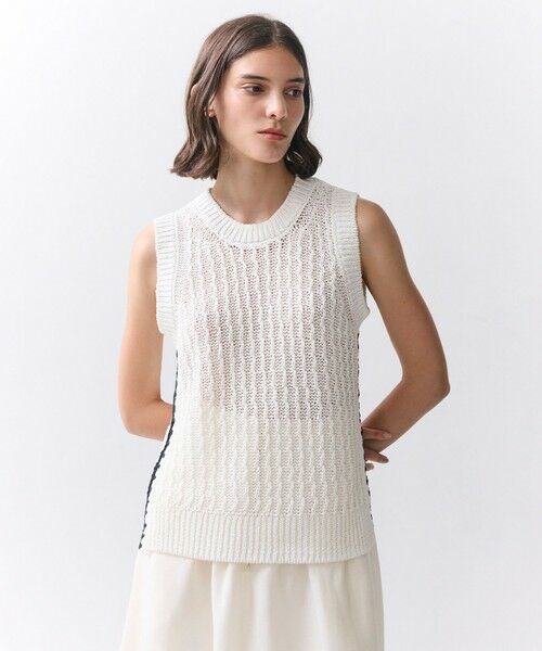 BEIGE, / ベイジ, ニット・セーター | ATACAM / テープヤーン ノースリーブニット（Ecru）