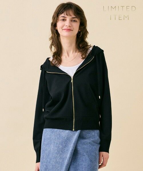 BEIGE, / ベイジ, ニット・セーター | MONSTERA / ストレッチ フーデットニット（Black）