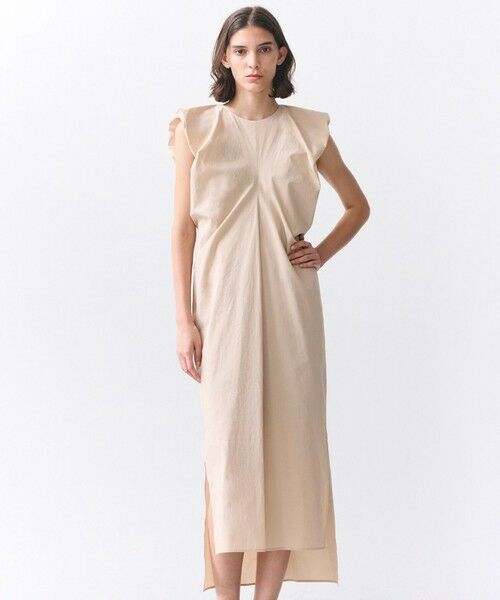 BEIGE, / ベイジ, ロング・マキシ丈ワンピース | MALLOW / コットンタック バルーンスリーブドレス（Beige）