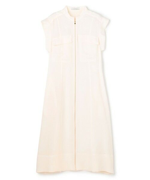 BEIGE, / ベイジ, ロング・マキシ丈ワンピース | BERNARD / リネン混 フロントジップ スタンドカラードレス | 詳細3