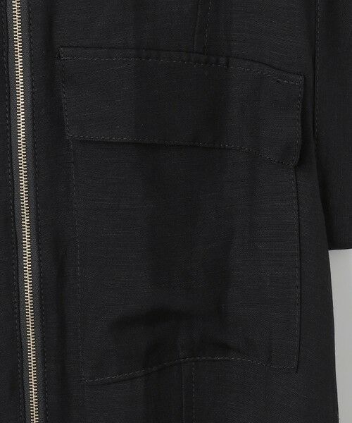 BEIGE, / ベイジ, ロング・マキシ丈ワンピース | BERNARD / リネン混 フロントジップ スタンドカラードレス | 詳細11