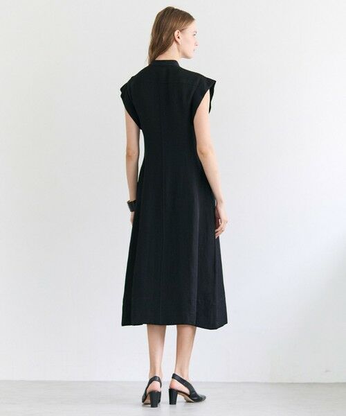 BEIGE, / ベイジ, ロング・マキシ丈ワンピース | BERNARD / リネン混 フロントジップ スタンドカラードレス | 詳細6