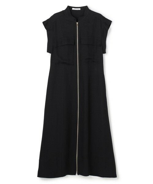 BEIGE, / ベイジ, ロング・マキシ丈ワンピース | BERNARD / リネン混 フロントジップ スタンドカラードレス | 詳細7