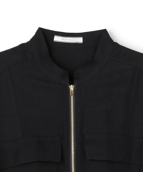 BEIGE, / ベイジ, ロング・マキシ丈ワンピース | BERNARD / リネン混 フロントジップ スタンドカラードレス | 詳細8