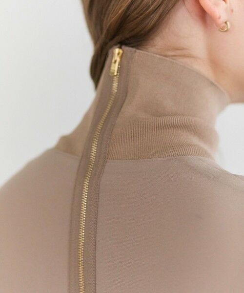 BEIGE, / ベイジ, ロング・マキシ丈ワンピース | FLEUR / 異素材ネック ロングワンピース | 詳細3