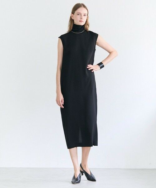 BEIGE, / ベイジ, ロング・マキシ丈ワンピース | FLEUR / 異素材ネック ロングワンピース | 詳細14