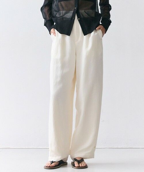 BEIGE, / ベイジ, その他パンツ | BERNARD / リネン混 ヘムタグ 2WAYパンツ（Ecru）