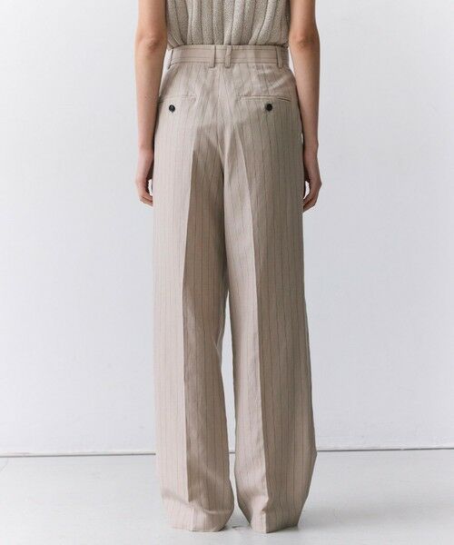 BEIGE, / ベイジ, その他パンツ | ERYTH / リネンストライプ タックワイドパンツ | 詳細2