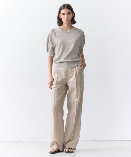BEIGE, / ベイジ, その他パンツ | ERYTH / リネンストライプ タックワイドパンツ | 詳細5