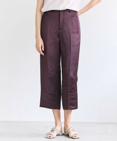 BEIGE, / ベイジ, その他パンツ | CASSITER / リネンブレンド サテンクロップドパンツ