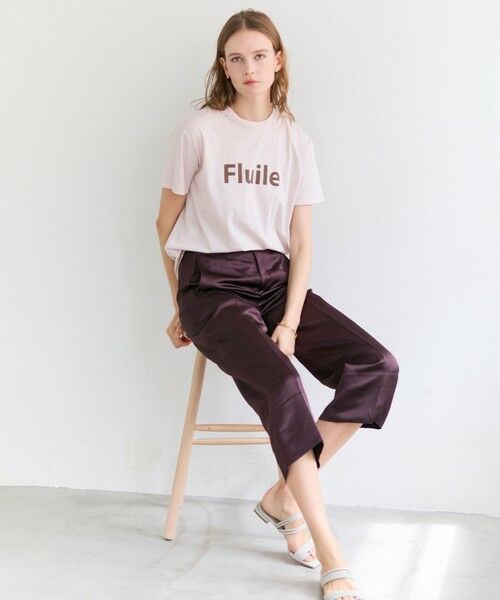 BEIGE, / ベイジ, その他パンツ | CASSITER / リネンブレンド サテンクロップドパンツ | 詳細1