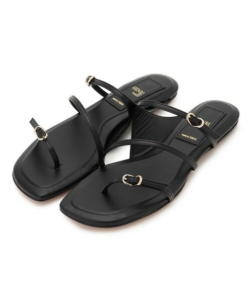 BEIGE, / ベイジ, サンダル | 【一部店舗限定】HENRI EN VARGO /  MARGARET / フラットサンダル（Black）