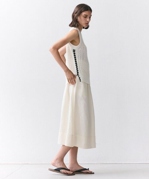 BEIGE, / ベイジ, ミニ・ひざ丈スカート | BERNARD / リネン混 ゴールドジップ ハイウエススカート | 詳細3