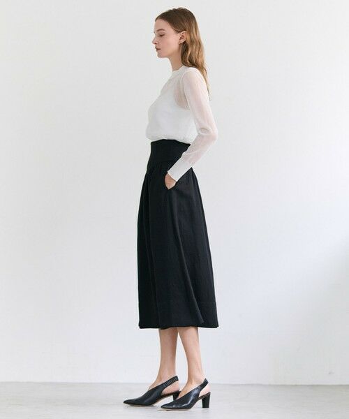 BEIGE, / ベイジ, ミニ・ひざ丈スカート | BERNARD / リネン混 ゴールドジップ ハイウエススカート | 詳細8