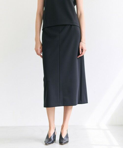 BEIGE, / ベイジ, ミニ・ひざ丈スカート | ALTHEA / ジャージーストレッチ スカート（Black）