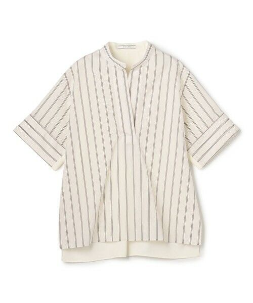 BEIGE, / ベイジ, シャツ・ブラウス | QUARTZ / 異素材コンビ ストライプシャツ | 詳細5