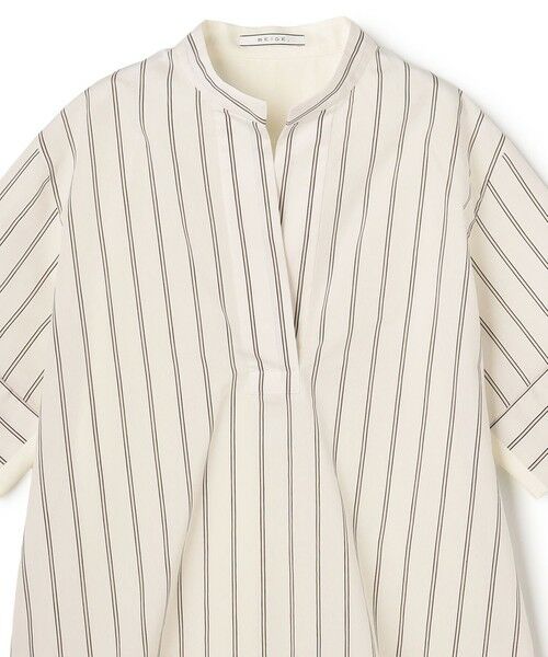BEIGE, / ベイジ, シャツ・ブラウス | QUARTZ / 異素材コンビ ストライプシャツ | 詳細6