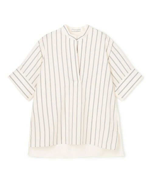 BEIGE, / ベイジ, シャツ・ブラウス | QUARTZ / 異素材コンビ ストライプシャツ | 詳細4