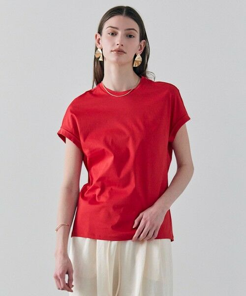 BEIGE, / ベイジ, カットソー | BORNA / コットンスムースTシャツ（Red）