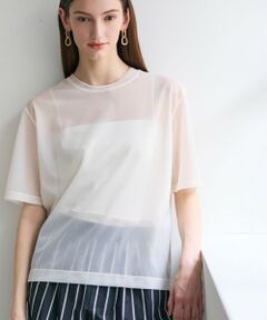 BEIGE, / ベイジ, カットソー | SELEN / リブコンビ シアーTシャツ