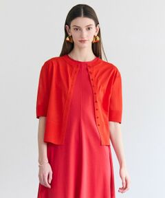 BEIGE, / ベイジ, ニット・セーター | MOISE / シアーニット　5分袖カーディガン