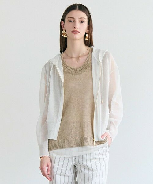 BEIGE, / ベイジ, ニット・セーター | SIDERITE / シアージップフーディーニット（Ecru）