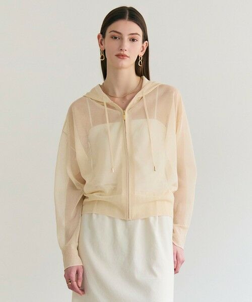 BEIGE, / ベイジ, ニット・セーター | SIDERITE / シアージップフーディーニット（Peach）