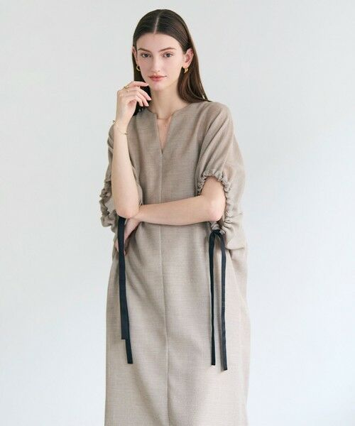 BEIGE, / ベイジ, ロング・マキシ丈ワンピース | LIATRIS / ドロスト Iラインドレス | 詳細1