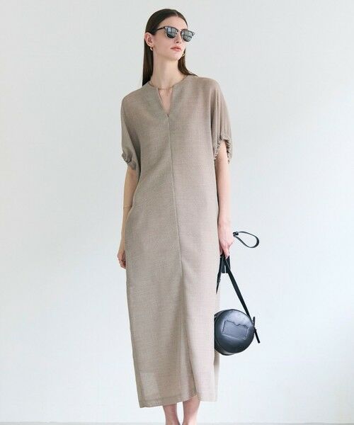 BEIGE, / ベイジ, ロング・マキシ丈ワンピース | LIATRIS / ドロスト Iラインドレス（Flax）