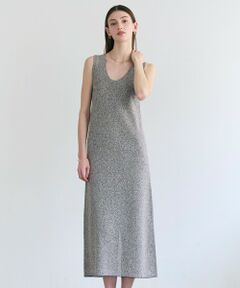 BEIGE, / ベイジ, ロング・マキシ丈ワンピース | AGATE / Uネック メランジニットドレス