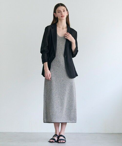 BEIGE, / ベイジ, ロング・マキシ丈ワンピース | AGATE / Uネック メランジニットドレス | 詳細4
