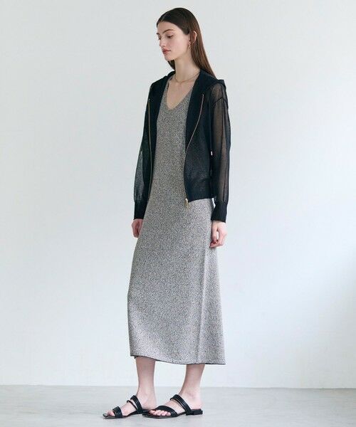 BEIGE, / ベイジ, ロング・マキシ丈ワンピース | AGATE / Uネック メランジニットドレス | 詳細5