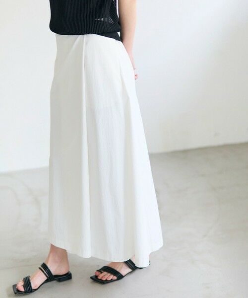 BEIGE, / ベイジ, ミニ・ひざ丈スカート | YANN / ラップタック フレアスカート（White）