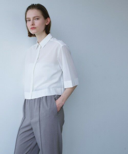 BEIGE, / ベイジ, シャツ・ブラウス | BAC / コットンシアー ショートレングスシャツ（Off）