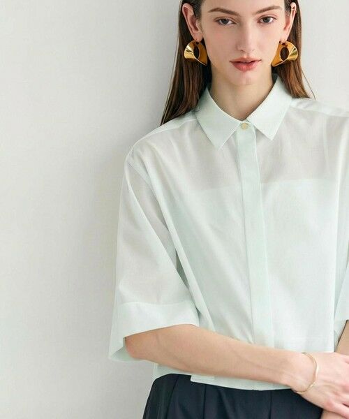 BEIGE, / ベイジ, シャツ・ブラウス | BAC / コットンシアー ショートレングスシャツ（Mint）