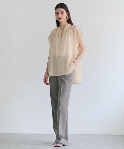BEIGE, / ベイジ, シャツ・ブラウス | BAC / コットンシアー ギャザーブラウス | 詳細5