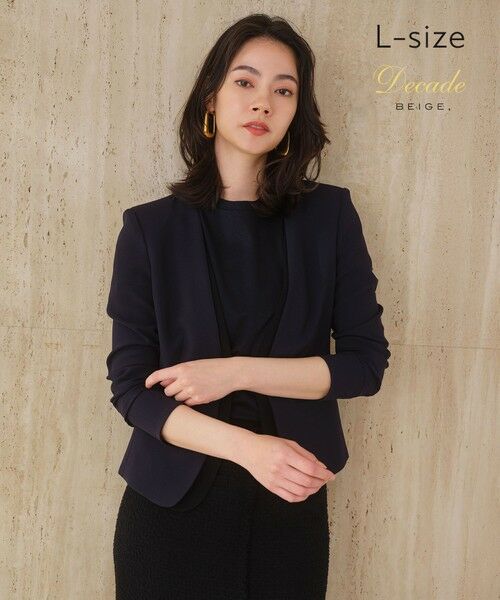 BEIGE, / ベイジ, ノーカラージャケット | 【Lsize・セットアップ対応】CINDY / ダブルカラージャケット（Navy）
