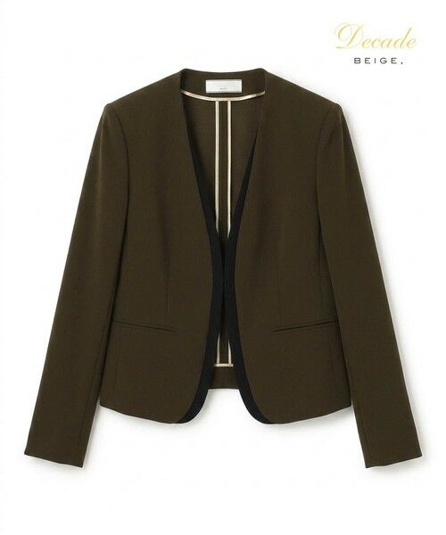 BEIGE, / ベイジ, ノーカラージャケット | 【セットアップ対応】CINDY / ダブルカラージャケット(Brown ×Black)