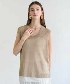 BEIGE, / ベイジ, ニット・セーター | MORION / リネン レイヤードニット