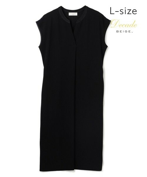 BEIGE, / ベイジ, ロング・マキシ丈ワンピース | 【Lsize・セットアップ対応】CINDY / 配色ネック フレンチドレス（Black x Black）