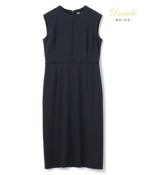 BEIGE, / ベイジ, ロング・マキシ丈ワンピース | 【セットアップ対応】CINDY / 配色ライン クルーネックドレス(Navy x Black)
